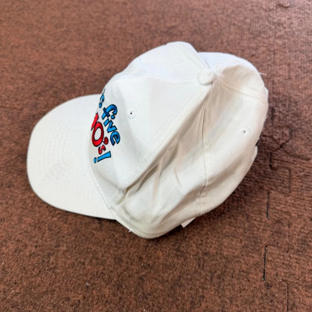 Vintage Shoebox 50th Birthday Snapback Hat White 50 is Five Perfect 10s Cotton